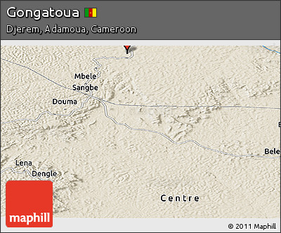 Shaded Relief Panoramic Map of Gongatoua