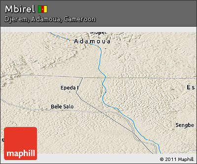 Shaded Relief Panoramic Map of Mbirel