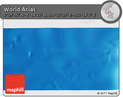 Physical 3D Map of the Area around 5° 56' 49" N, 131° 49' 29" E