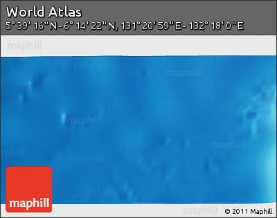 Physical 3D Map of the Area around 5° 56' 49" N, 131° 49' 29" E