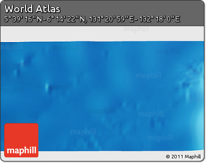 Physical 3D Map of the Area around 5° 56' 49" N, 131° 49' 29" E