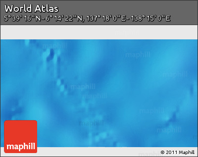 Physical 3D Map of the Area around 5° 56' 49" N, 137° 46' 30" E