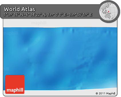 Physical 3D Map of the Area around 5° 56' 49" N, 139° 28' 29" E