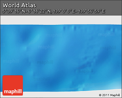 Physical 3D Map of the Area around 5° 56' 49" N, 139° 28' 29" E