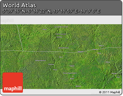 Satellite 3D Map of the Area around 5° 56' 49" N, 13° 40' 30" E