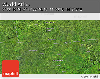 Satellite 3D Map of the Area around 5° 56' 49" N, 13° 40' 30" E