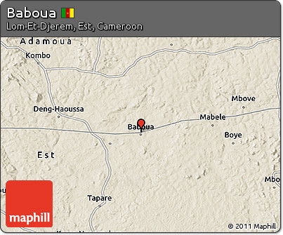 Shaded Relief 3D Map of Baboua