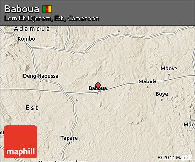 Shaded Relief 3D Map of Baboua