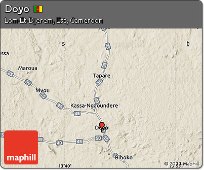 Shaded Relief Map of Doyo