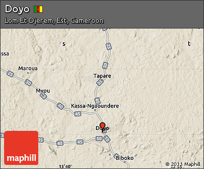 Shaded Relief Map of Doyo