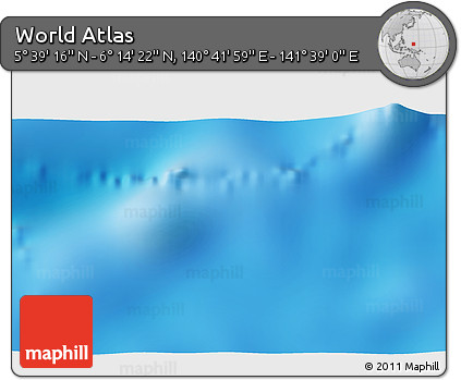 Physical 3D Map of the Area around 5° 56' 49" N, 141° 10' 30" E