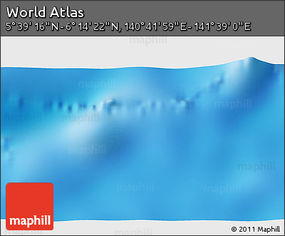 Physical 3D Map of the Area around 5° 56' 49" N, 141° 10' 30" E