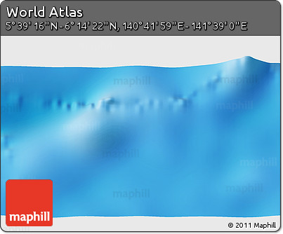 Physical 3D Map of the Area around 5° 56' 49" N, 141° 10' 30" E