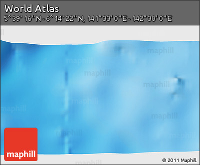 Physical 3D Map of the Area around 5° 56' 49" N, 142° 1' 30" E