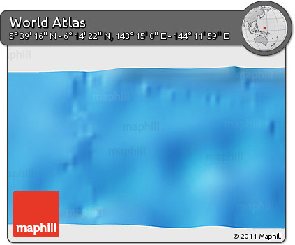 Physical 3D Map of the Area around 5° 56' 49" N, 143° 43' 29" E