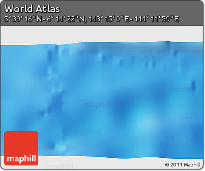 Physical 3D Map of the Area around 5° 56' 49" N, 143° 43' 29" E