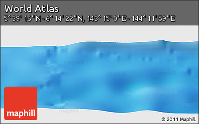 Physical Panoramic Map of the Area around 5° 56' 49" N, 143° 43' 29" E