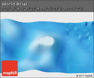 Physical 3D Map of the Area around 5° 56' 49" N, 145° 25' 30" E