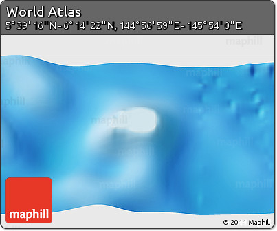 Physical 3D Map of the Area around 5° 56' 49" N, 145° 25' 30" E