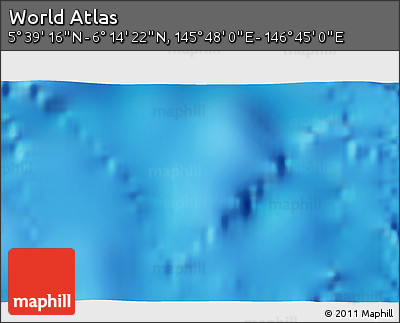 Physical 3D Map of the Area around 5° 56' 49" N, 146° 16' 30" E
