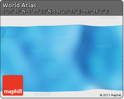 Physical 3D Map of the Area around 5° 56' 49" N, 148° 49' 29" E