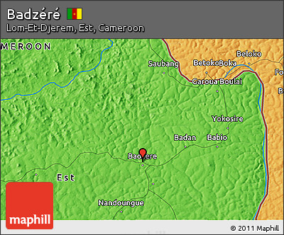 Political 3D Map of Badzéré