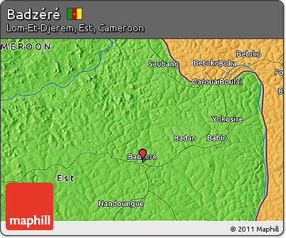 Political 3D Map of Badzéré