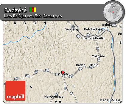 Shaded Relief Map of Badzéré
