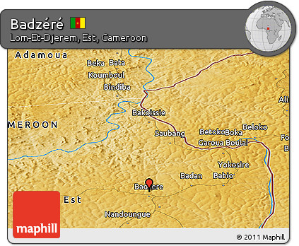 Physical Panoramic Map of Badzéré
