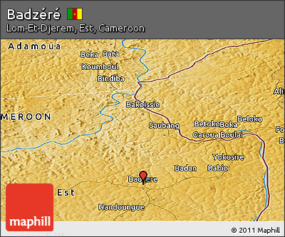 Physical Panoramic Map of Badzéré