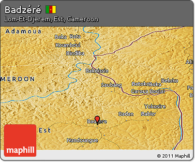 Physical Panoramic Map of Badzéré
