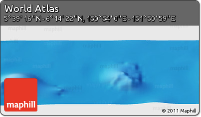 Physical Panoramic Map of the Area around 5° 56' 49" N, 151° 22' 30" E