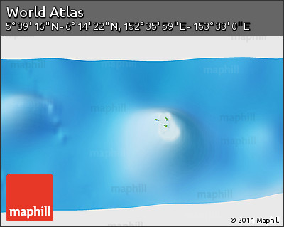 Physical 3D Map of the Area around 5° 56' 49" N, 153° 4' 29" E