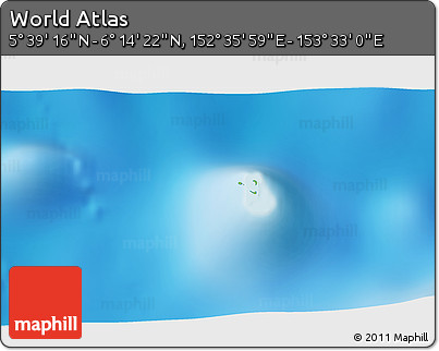 Physical 3D Map of the Area around 5° 56' 49" N, 153° 4' 29" E