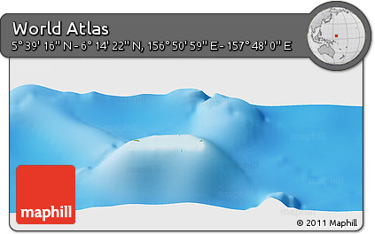 Physical Panoramic Map of the Area around 5° 56' 49" N, 157° 19' 29" E