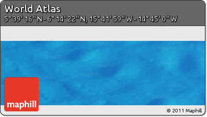 Physical Panoramic Map of the Area around 5° 56' 49" N, 15° 13' 29" W