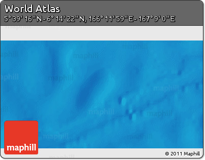 Physical 3D Map of the Area around 5° 56' 49" N, 166° 40' 30" E