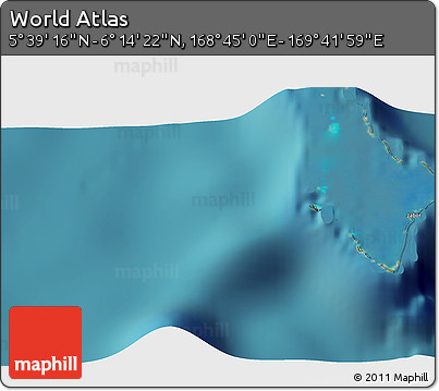 Satellite 3D Map of the Area around 5° 56' 49" N, 169° 13' 29" E