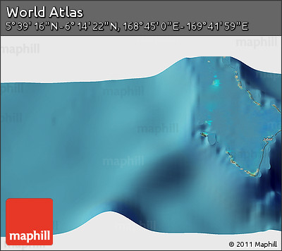 Satellite 3D Map of the Area around 5° 56' 49" N, 169° 13' 29" E