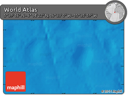 Physical Map of the Area around 5° 56' 49" N, 16° 4' 29" W