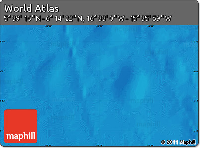 Physical Map of the Area around 5° 56' 49" N, 16° 4' 29" W