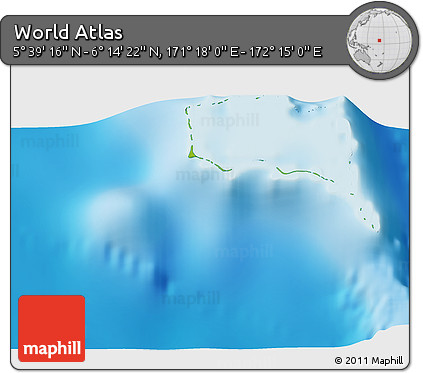 Physical 3D Map of the Area around 5° 56' 49" N, 171° 46' 30" E