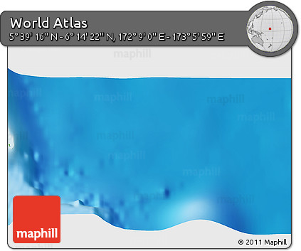 Physical 3D Map of the Area around 5° 56' 49" N, 172° 37' 30" E