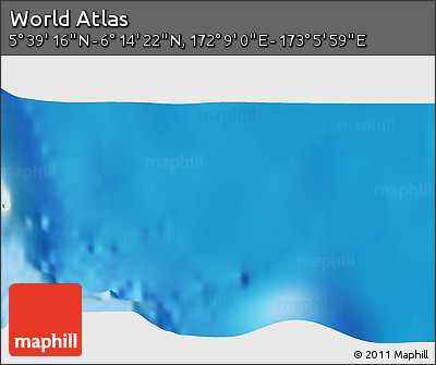 Physical 3D Map of the Area around 5° 56' 49" N, 172° 37' 30" E