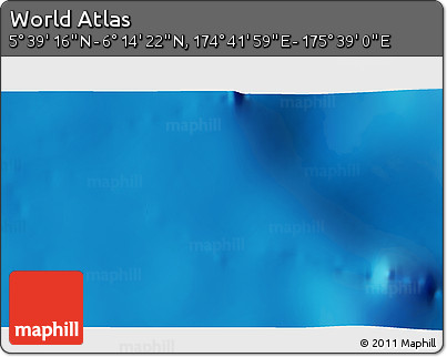 Physical 3D Map of the Area around 5° 56' 49" N, 175° 10' 30" E