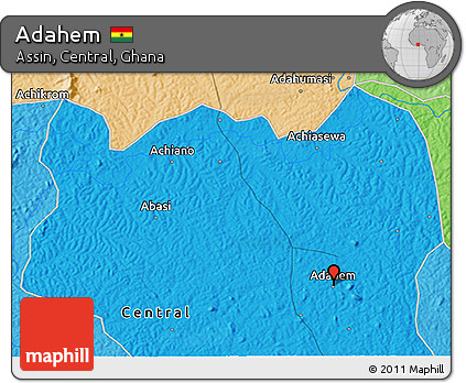 Political 3D Map of Adahem