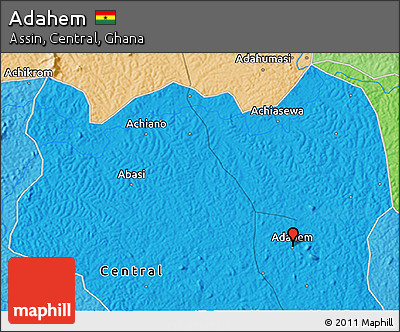 Political 3D Map of Adahem