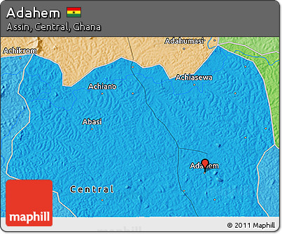 Political 3D Map of Adahem
