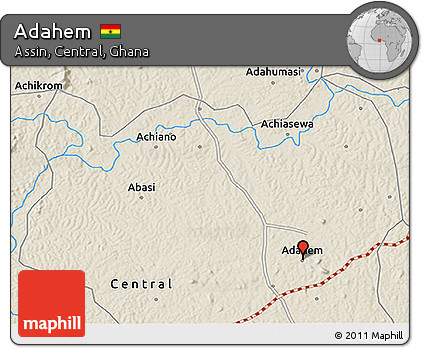 Shaded Relief 3D Map of Adahem