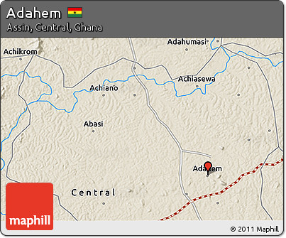 Shaded Relief 3D Map of Adahem